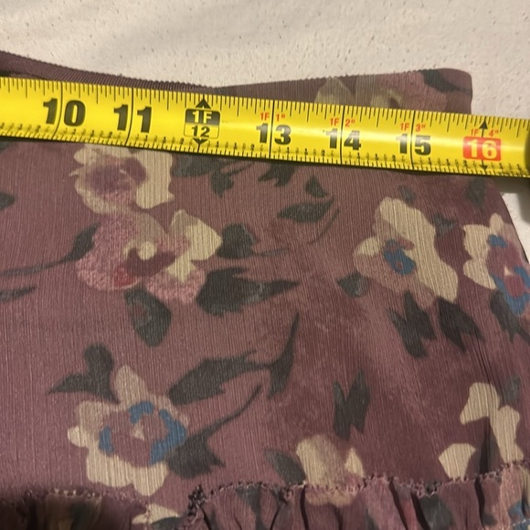 NWT Lauren Ralph Lauren Floral Crinkle Georgette Tiered Skirt - Picture 6 of 16